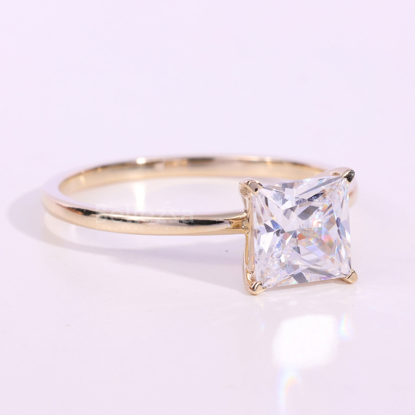 1.0CT Princess Cut Diamond Solitaire Engagement Ring