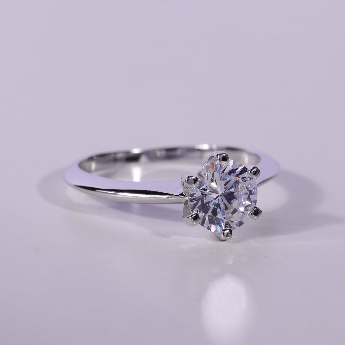 0.75CT Round Cut Solitaire Moissanite Engagement Ring