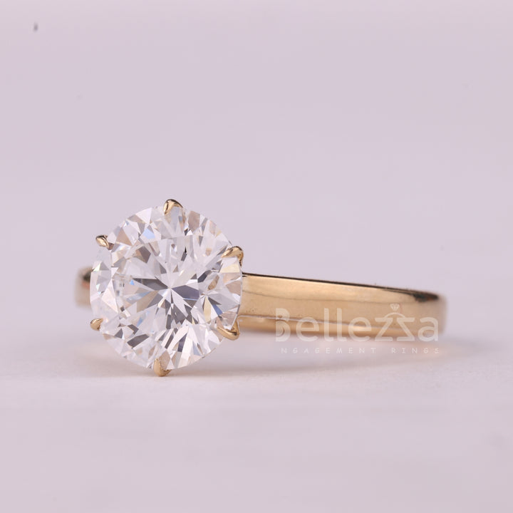 1.50CT Round Cut Diamond Solitaire Moissanite Engagement Ring