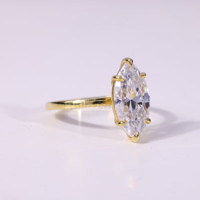 2.0CT Marquise Cut Solitaire Moissanite Engagement Ring