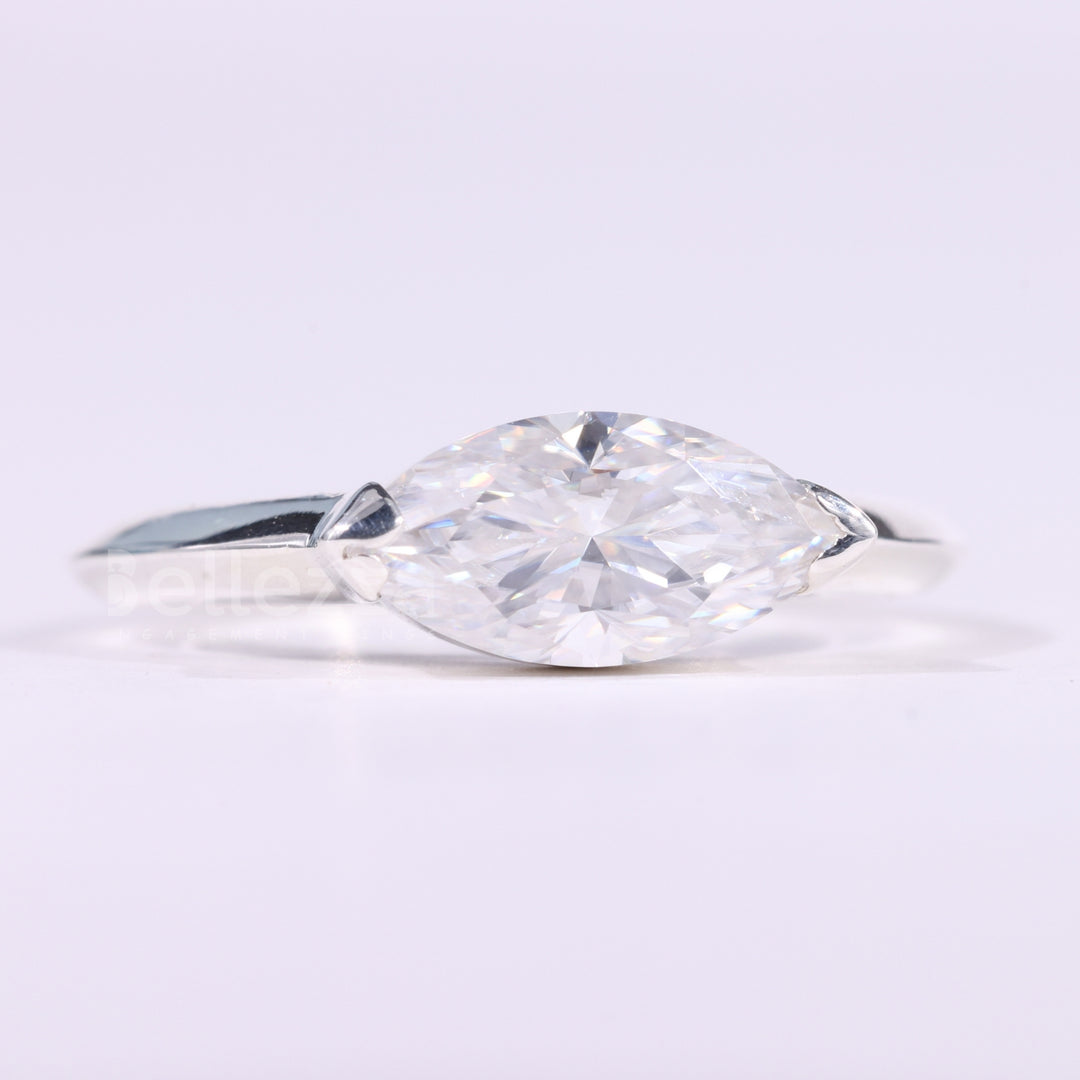 1.50CT East-West Marquise Cut Solitaire Engagement Ring