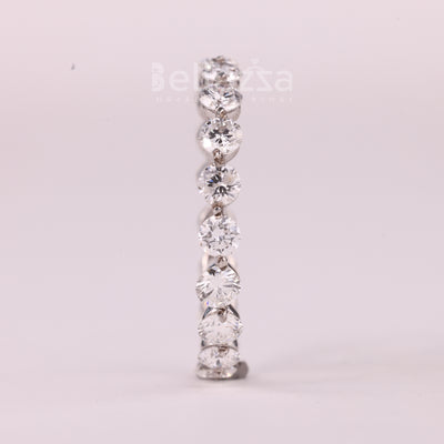 Round Cut Diamond Full Eternity Moissanite Wedding Band