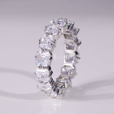Asscher Cut Full Eternity Moissanite Wedding Band