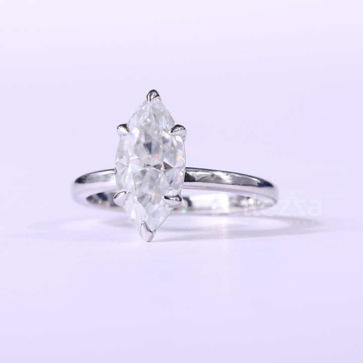 1.50CT Marquise Cut Solitaire Moissanite Engagement Ring