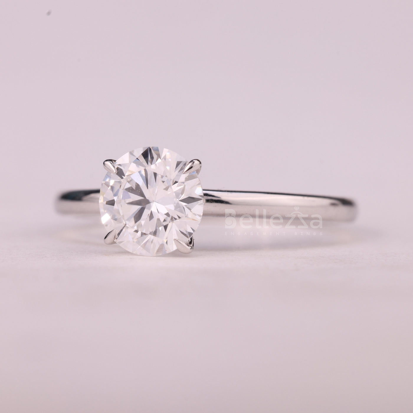 0.75CT Round Cut Solitaire Moissanite Engagement Ring