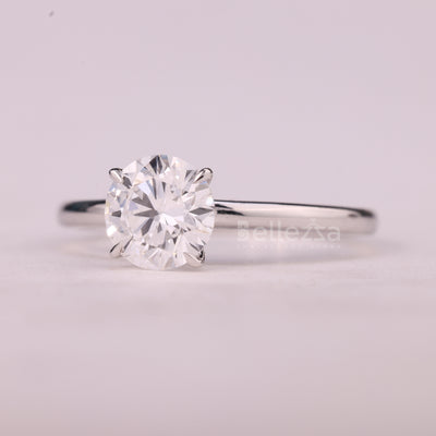 0.75CT Round Cut Solitaire Moissanite Engagement Ring