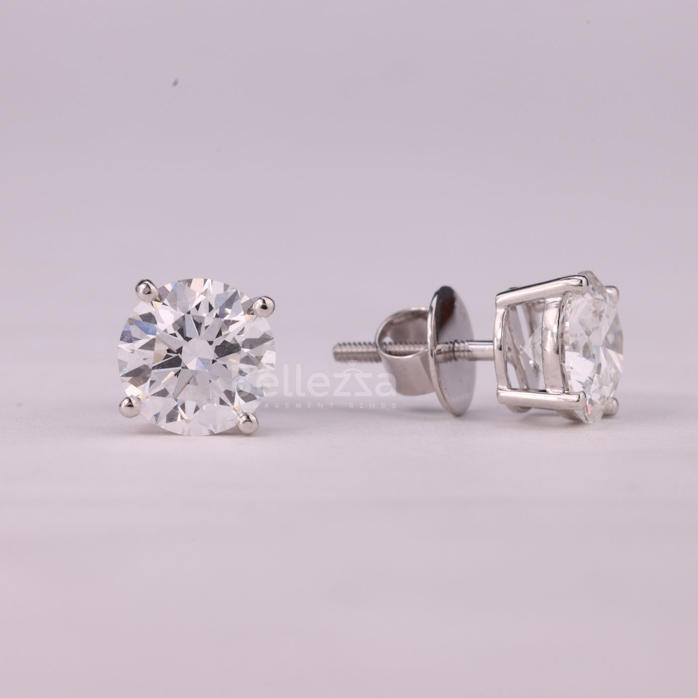 1.0CTW Round Cut Diamond Solitaire Moissanite Stud Earrings