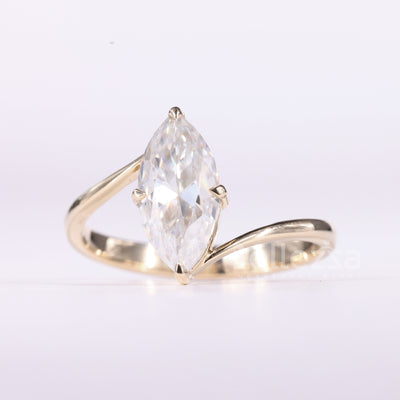 1.50CT Marquise Cut Unique Solitaire Moissanite Engagement Ring
