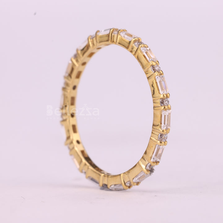 Baguette & Round Cut Full Eternity Moissanite Wedding Band