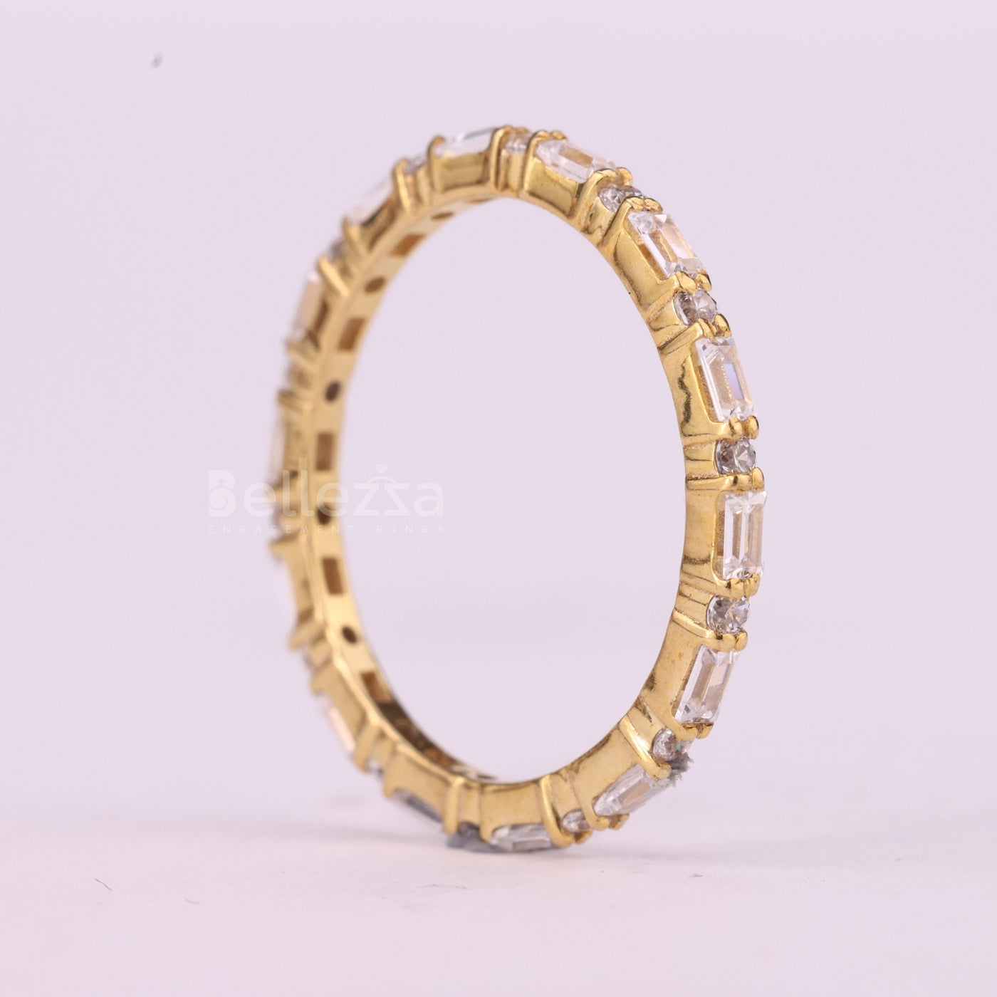 Baguette & Round Cut Full Eternity Moissanite Wedding Band