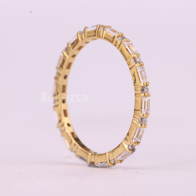 Baguette & Round Cut Full Eternity Moissanite Wedding Band