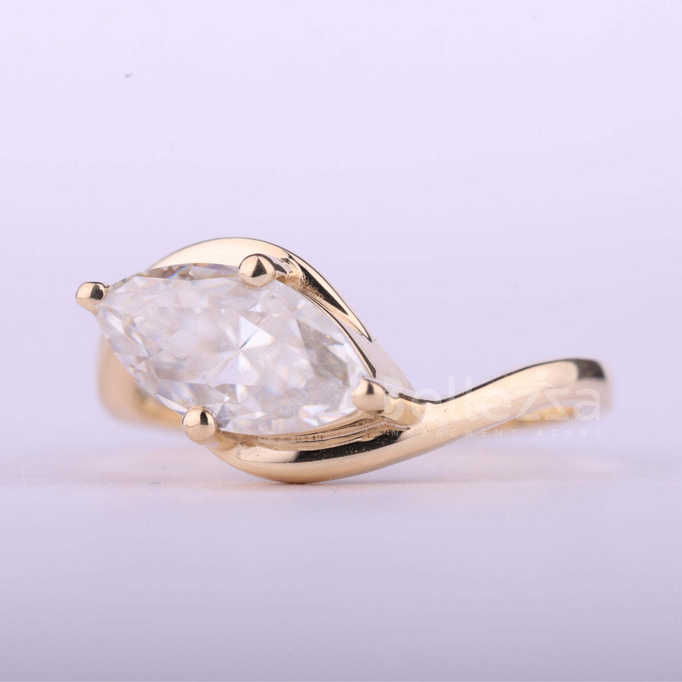 1.50CT East-West Marquise Cut Solitaire Moissanite Engagement Ring