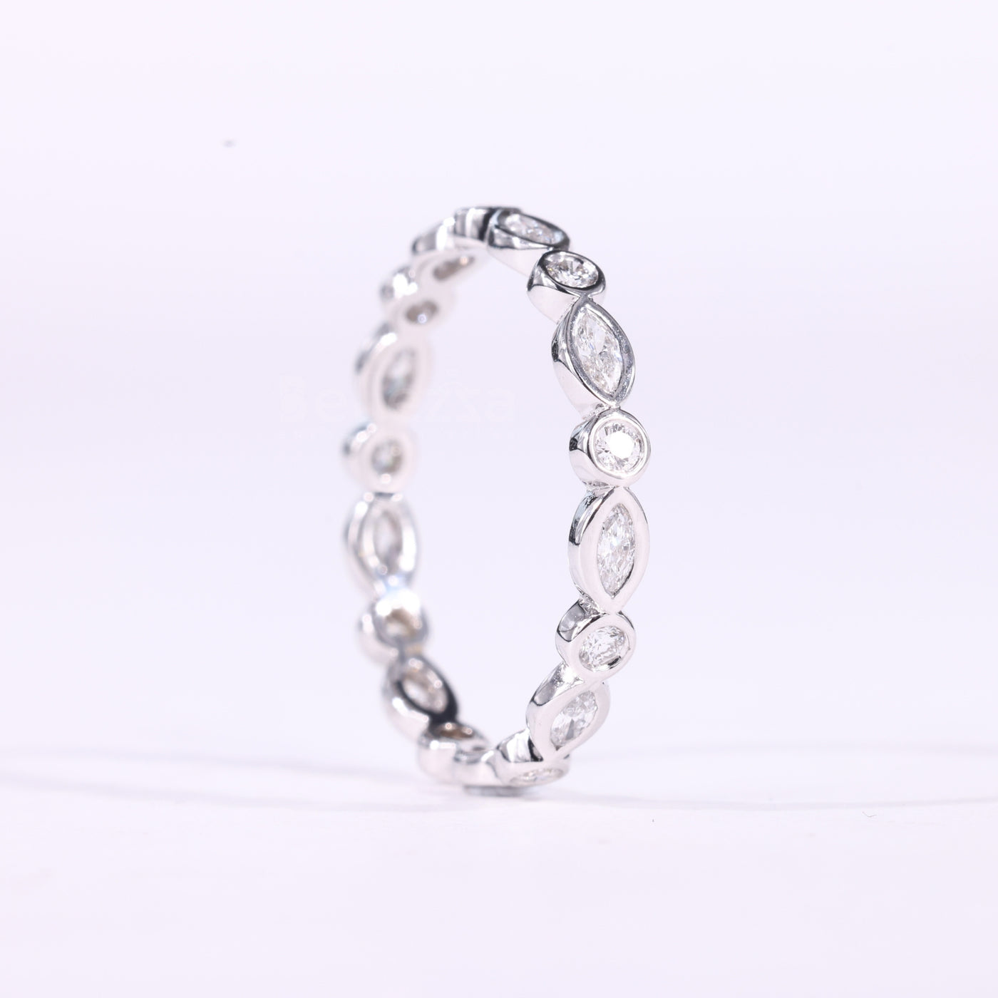 Marquise & Round Cut Alternative Bezel Setting Eternity Wedding Band