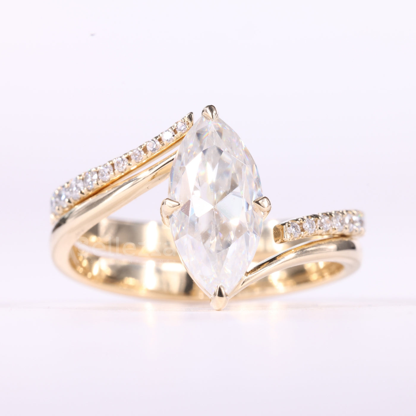 1.50CT Marquise Cut Unique Cluster Diamond Bridal Ring Set