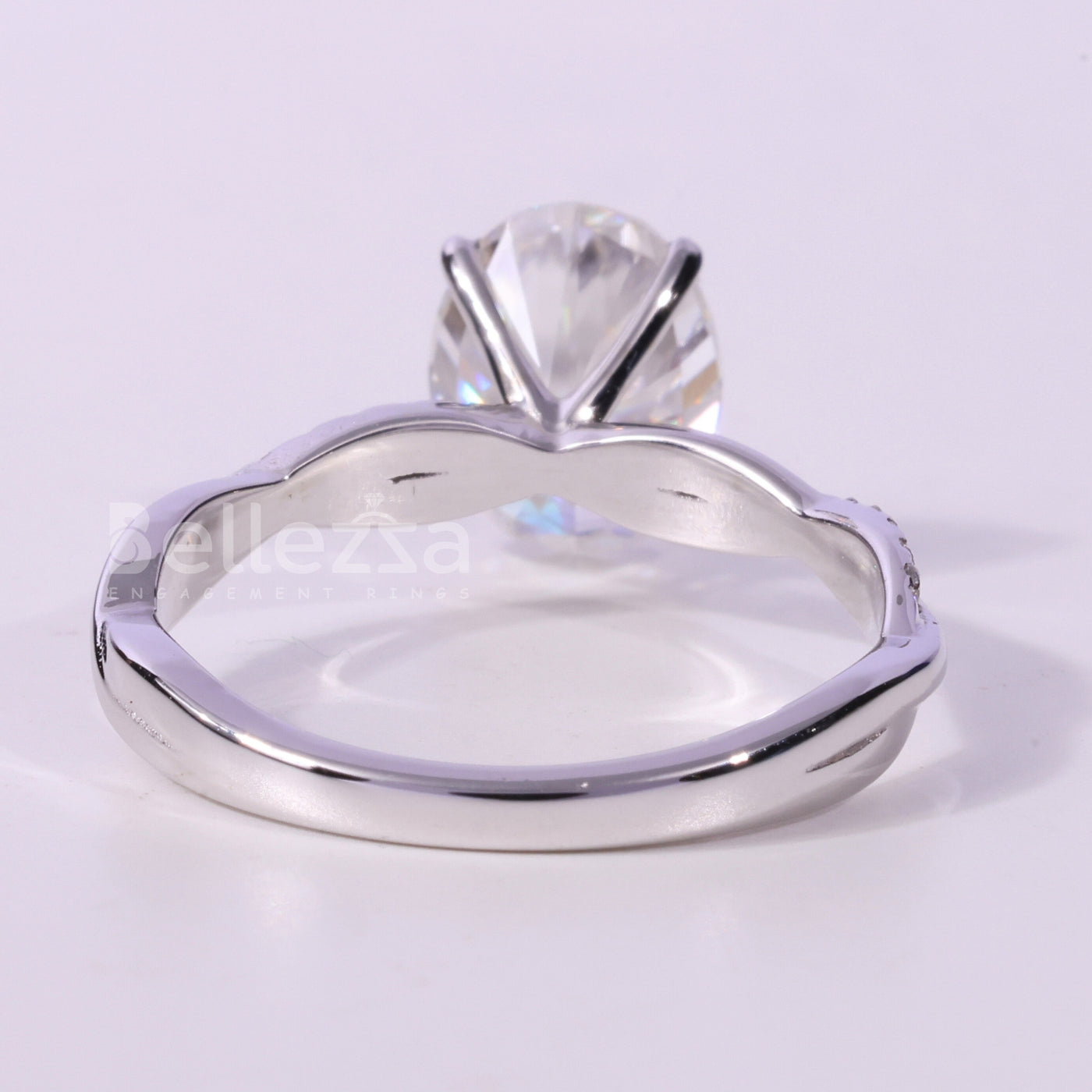 1.50CT Oval Cut Twisted Pave Setting Moissanite Engagement Ring