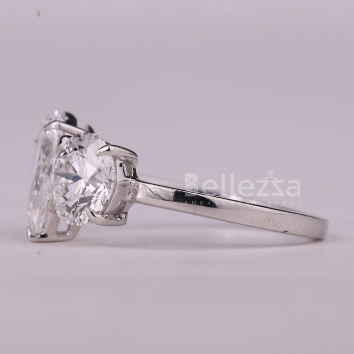 1.50CTW Pear & Round Cut Toi Et Moi Moissanite Engagement Ring