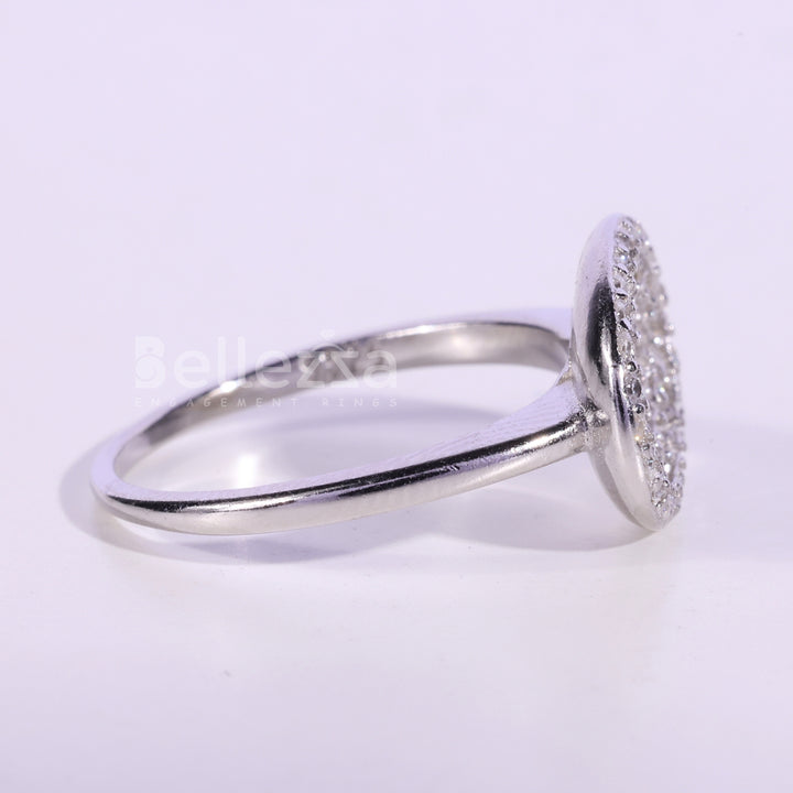 Round Cut Cluster Diamond Moissanite Wedding Ring