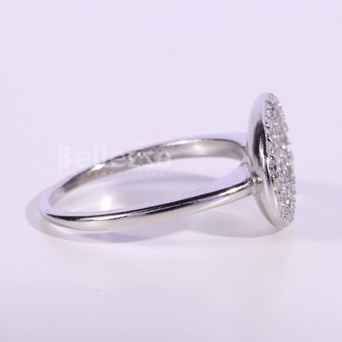 Round Cut Cluster Diamond Moissanite Wedding Ring