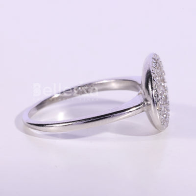 Round Cut Cluster Diamond Moissanite Wedding Ring