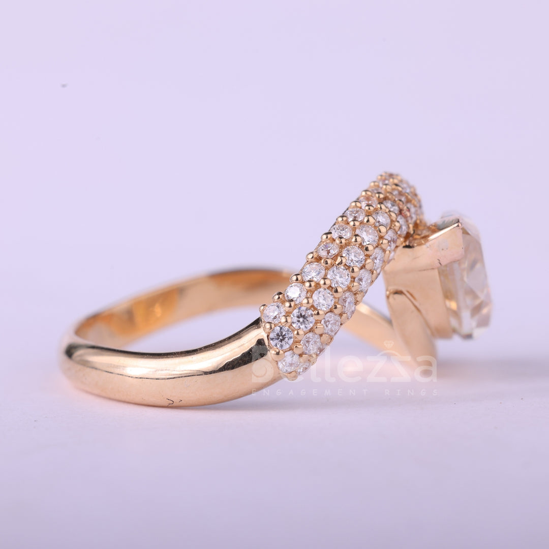 1.50CT East-West Marquise Cut Cluster Setting Engagement Ring