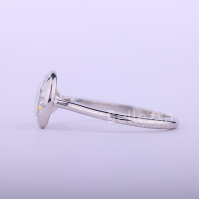 1.0CT Round Cut Diamond Bezel Setting Solitaire Engagement Ring