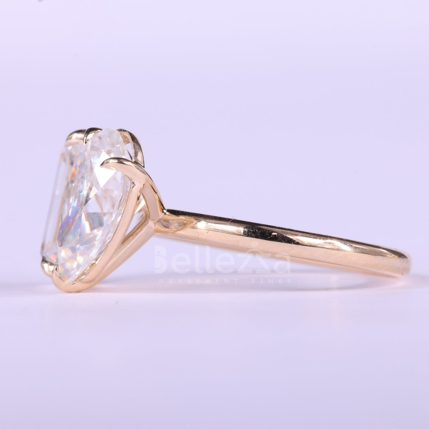 2.0CTW Emerald & Pear Cut Toi Et Moi Moissanite Engagement Ring