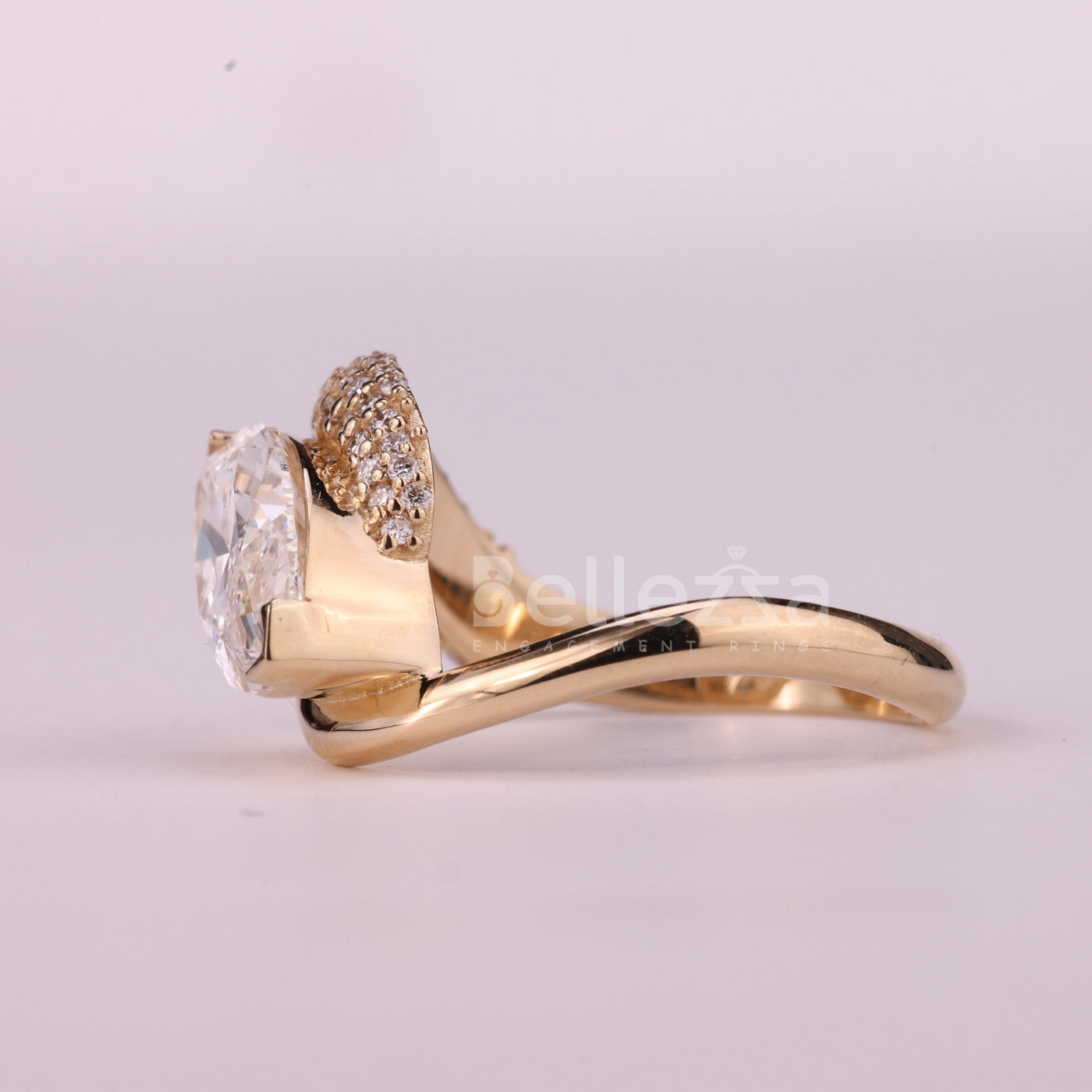 2.0CT East-West Marquise Cut Cluster Diamond Unique Engagement Ring