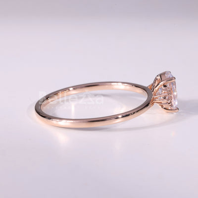 1.0CT Oval Cut Cluster Diamond Moissanite Engagement Ring