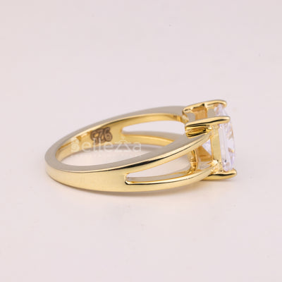 1.0CT Princess Cut Unique Split Shank Solitaire Engagement Ring