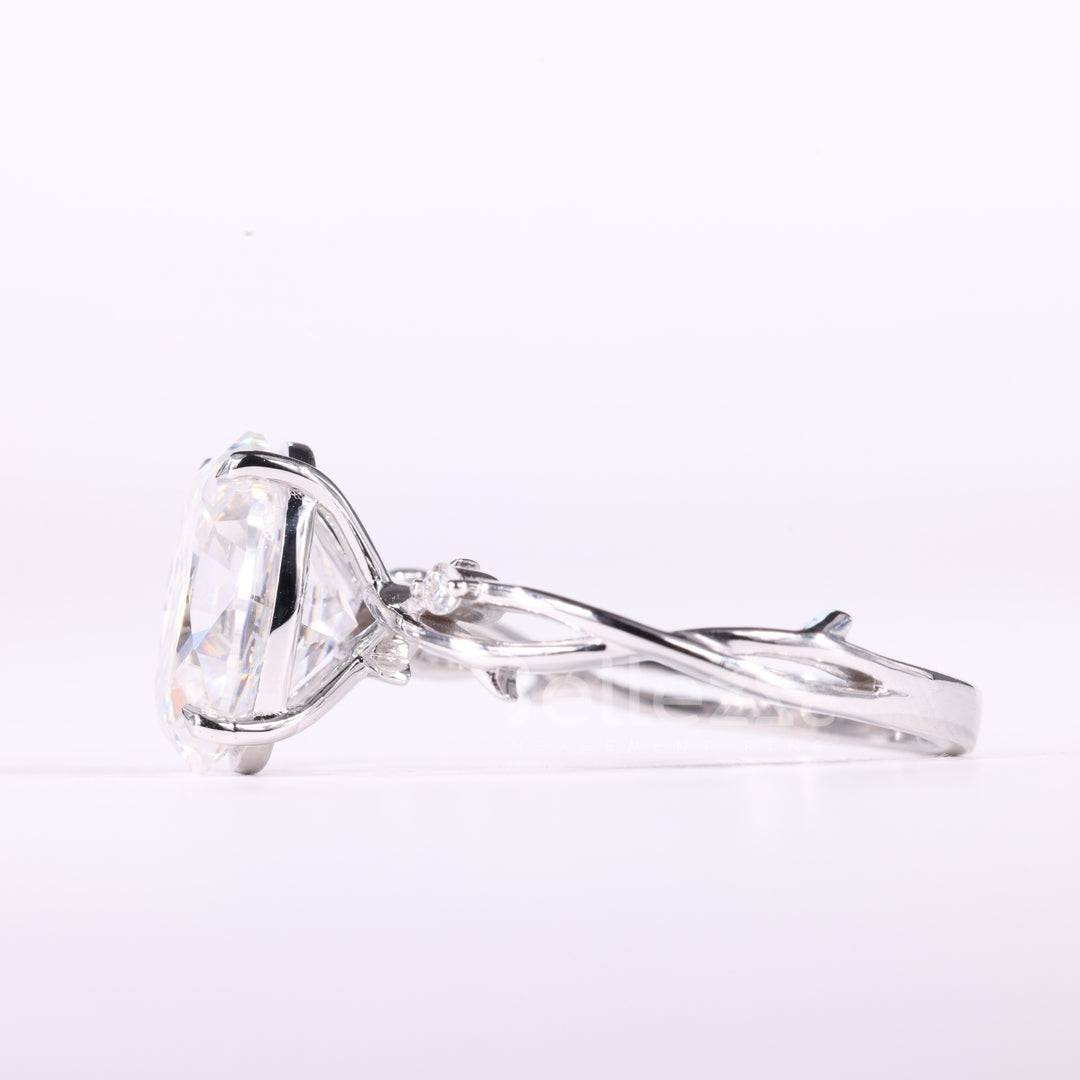 2.0CT Oval Cut Diamond Nature Inspired Moissanite Engagement Ring