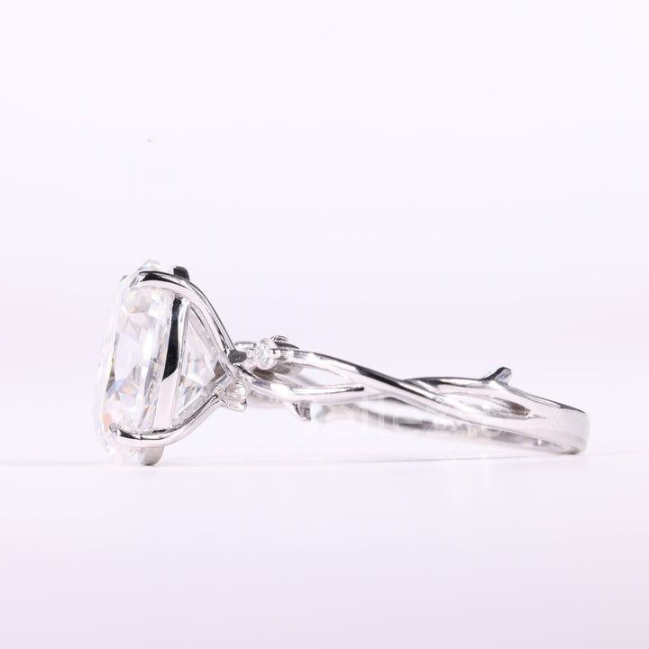 2.0CT Oval Cut Diamond Nature Inspired Moissanite Engagement Ring