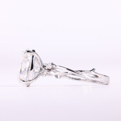 2.0CT Oval Cut Diamond Nature Inspired Moissanite Engagement Ring