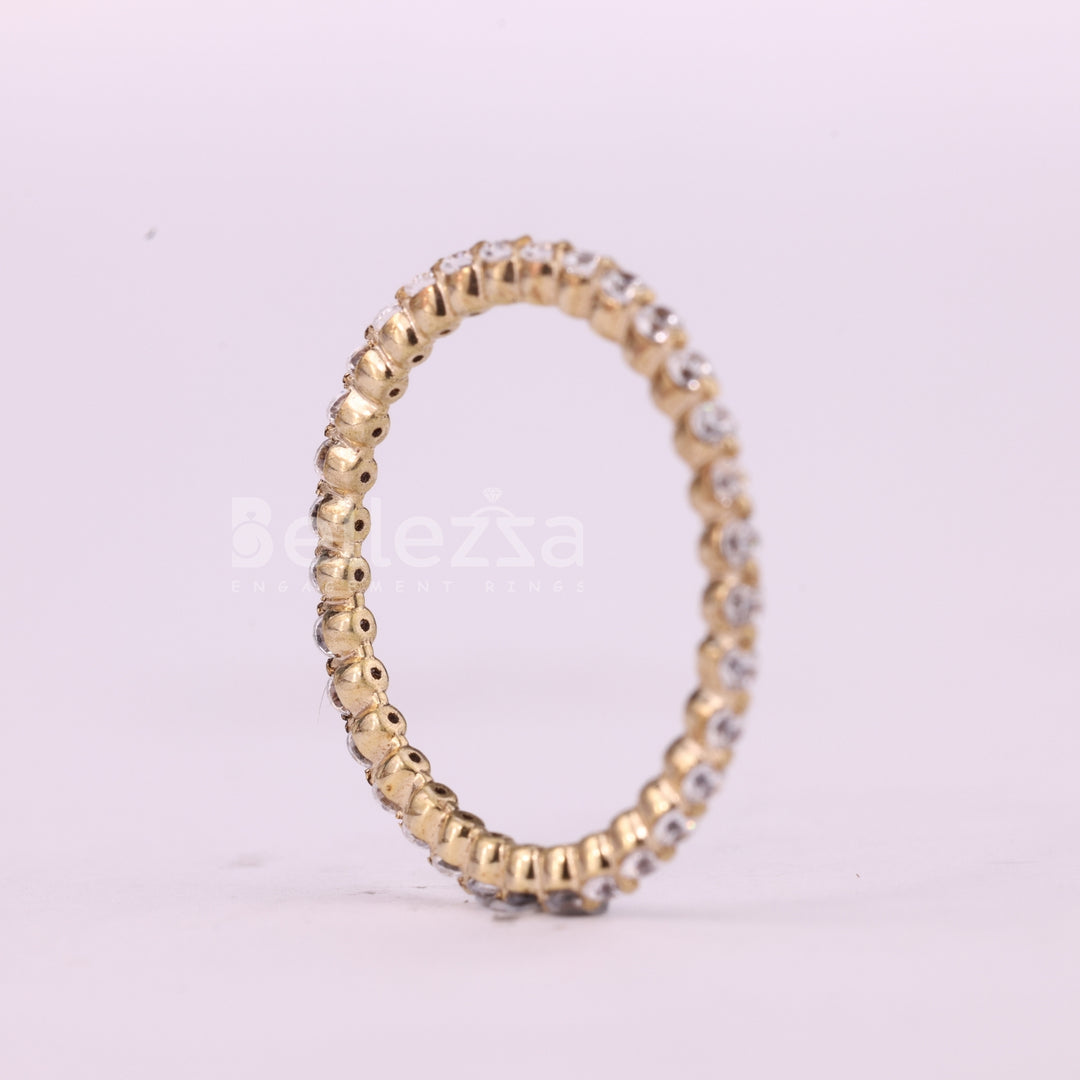 Round Cut Pave Setting Full Eternity Moissanite Wedding Band