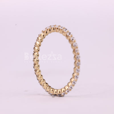 Round Cut Pave Setting Full Eternity Moissanite Wedding Band