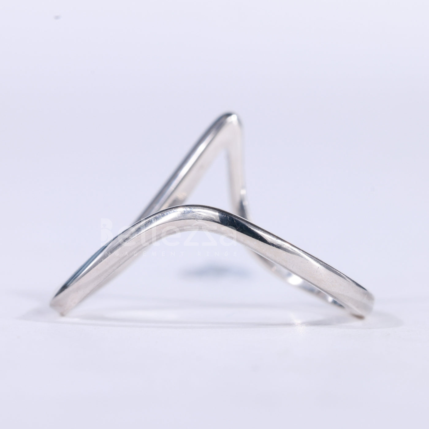 14K Solid Gold Unique Curved Plain Wedding Band