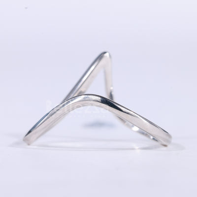 14K Solid Gold Unique Curved Plain Wedding Band