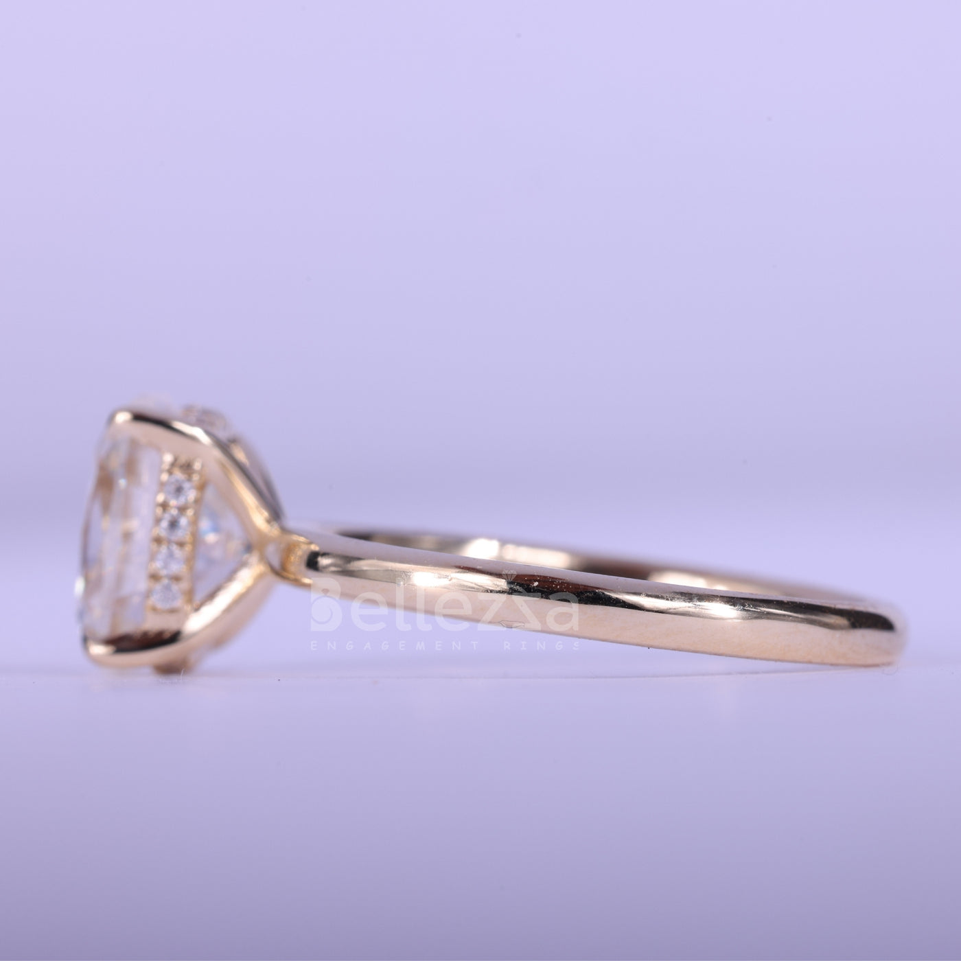 1.50CT Elongated Cushion Cut Hidden Halo Engagement Ring