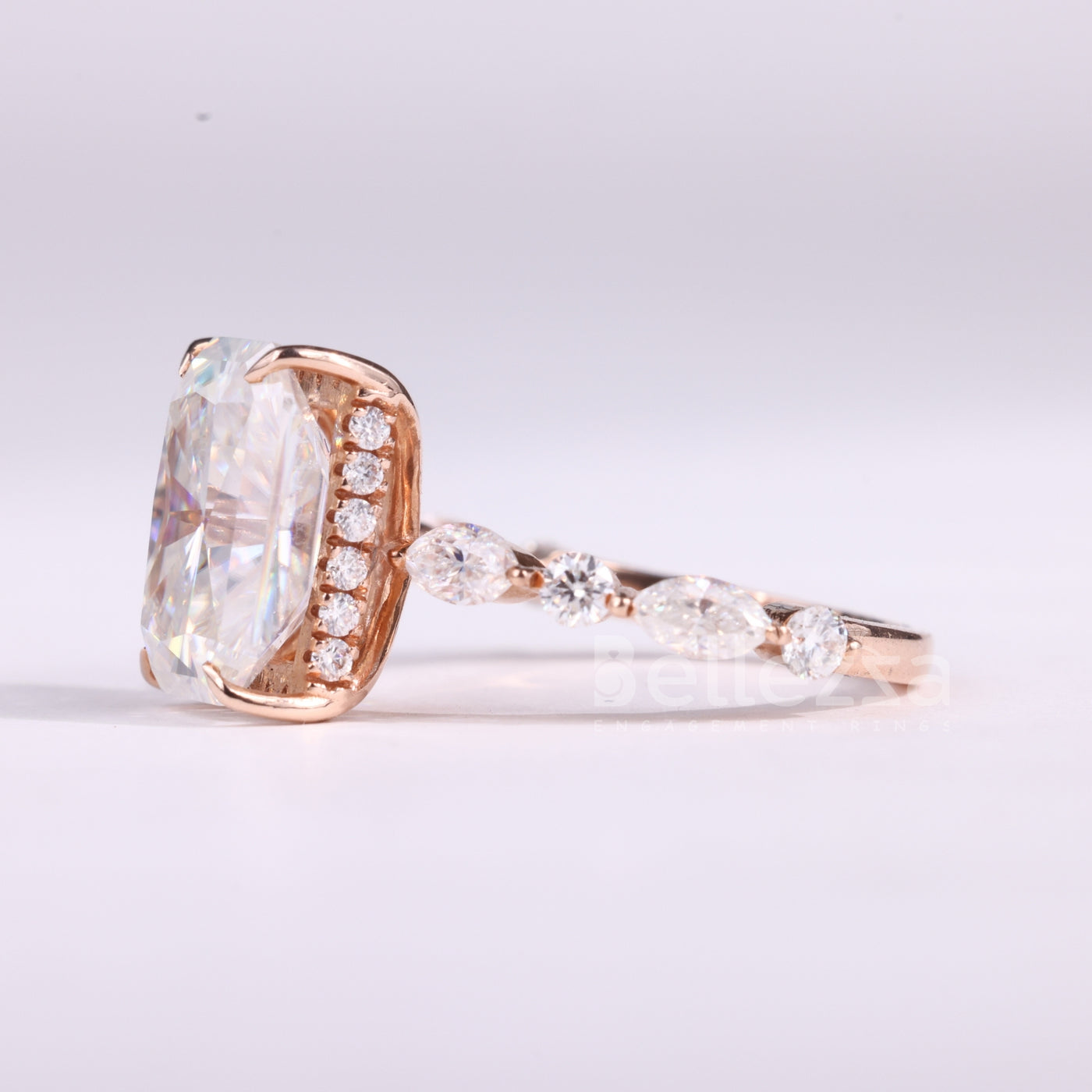 1.50CT Radiant Cut Pave Setting Moissanite Engagement Ring