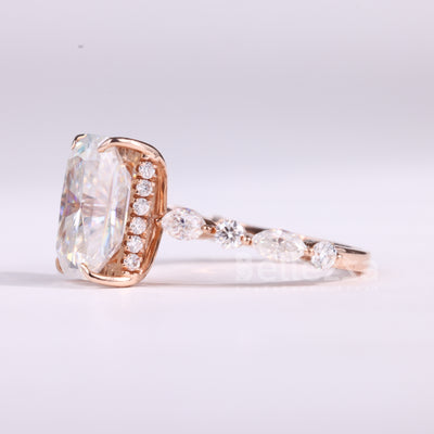 1.50CT Radiant Cut Pave Setting Moissanite Engagement Ring