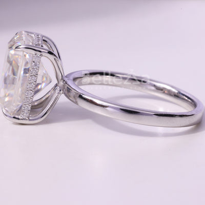 3.0CT Radiant Cut Hidden Halo Moissanite Engagement Ring