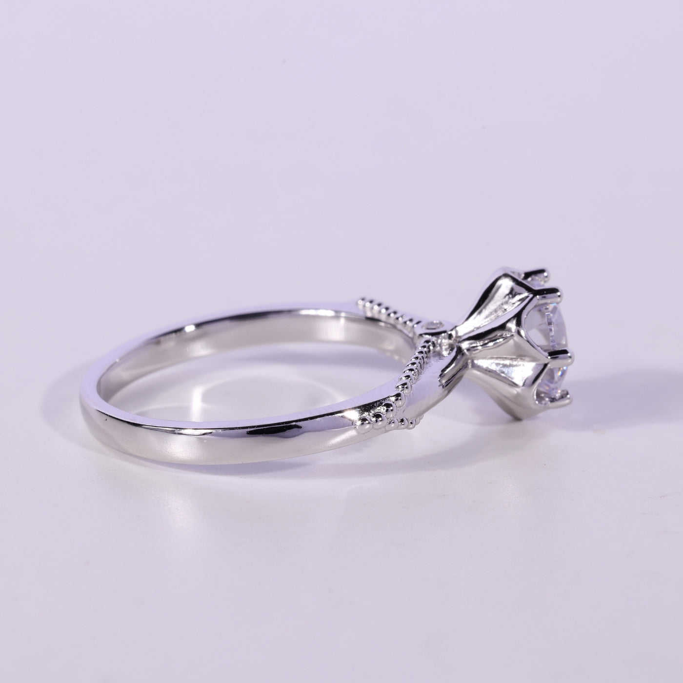 1.0CT Round Cut Diamond Unique Vintage Solitaire Engagement Ring