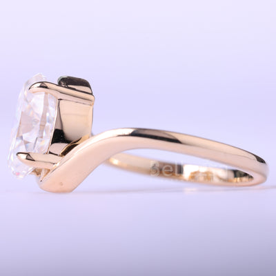 1.50CT Oval Cut Unique Solitaire Moissanite Engagement Ring