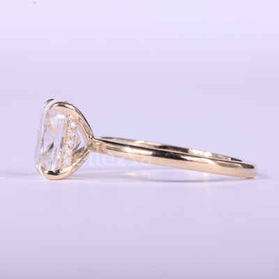 1.50CT Elongated Cushion Cut Diamond Hidden Halo Engagement Ring