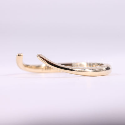 14K Solid Yellow Gold Open Cuff Style Unique Wedding Band