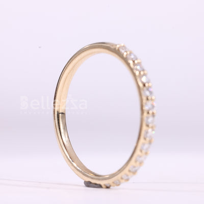 Round Cut Half Eternity Moissanite Wedding Band