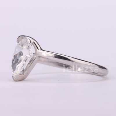 1.00CT Pear Cut Moissanite Diamond Solitaire Engagement Ring