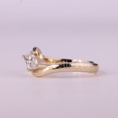 1.0CT East-West Marquise Cut Moissanite Engagement Ring