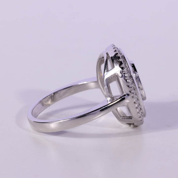 1.0CT Oval Cut Unique Cluster Diamond Moissanite Engagement Ring