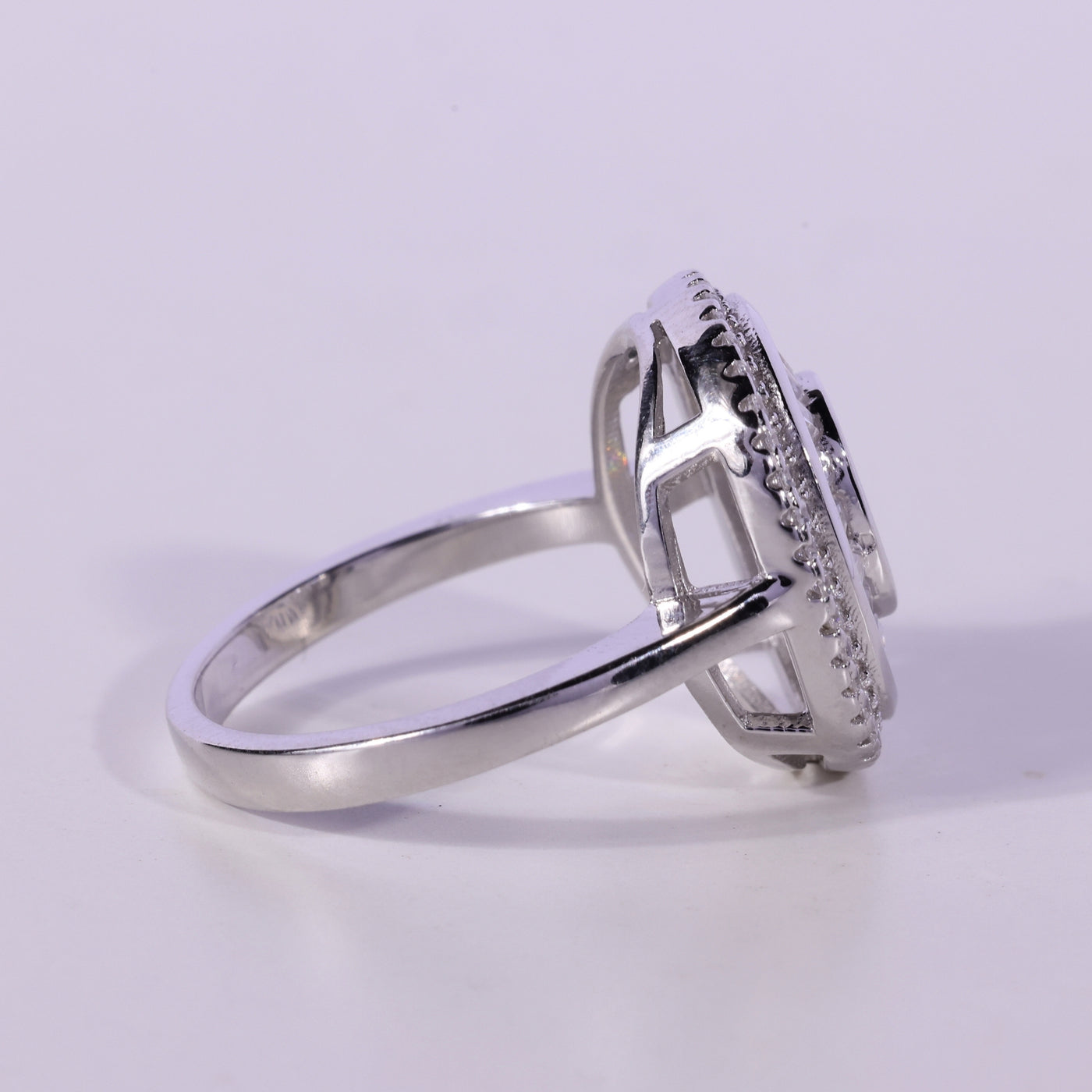 1.0CT Oval Cut Unique Cluster Diamond Moissanite Engagement Ring