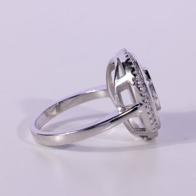 1.0CT Oval Cut Unique Cluster Diamond Moissanite Engagement Ring